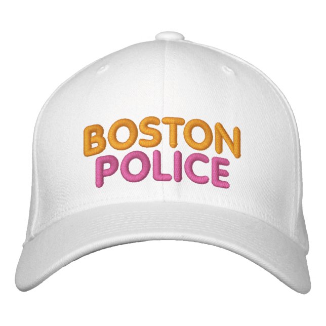 Boston Police Embroized Funny Hat Broderad Keps (Framsida)