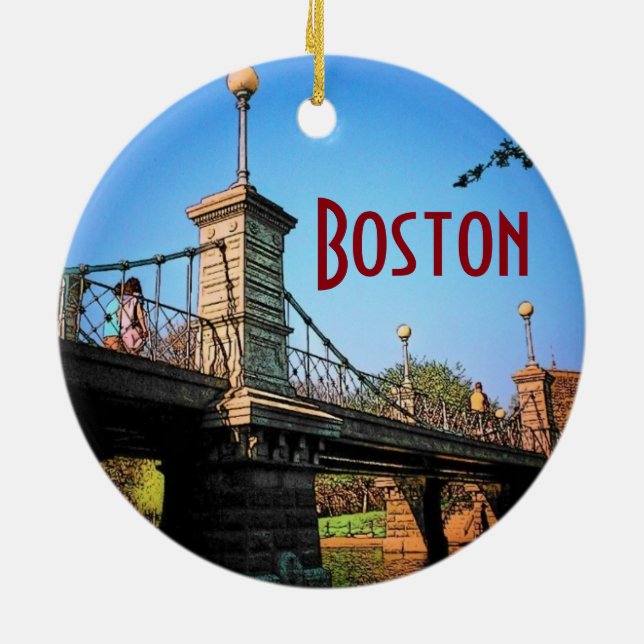Boston prydnad julgransprydnad keramik (Baksidan)