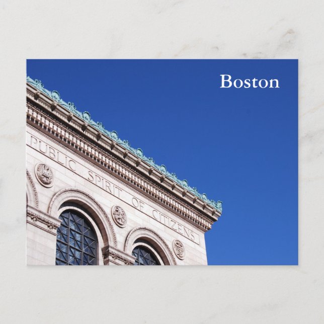 Boston Public Bibliotek Postcard Vykort (Framsida)