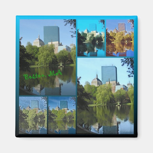 Boston Public Garden Photo Collage 0016 Magnet (Framsidan)