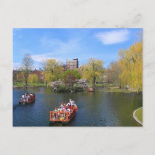 Boston Public Garden Svan Boats i Vår Vykort