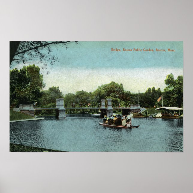 Boston Public Garden View of the Bridge Poster (Framsidan)