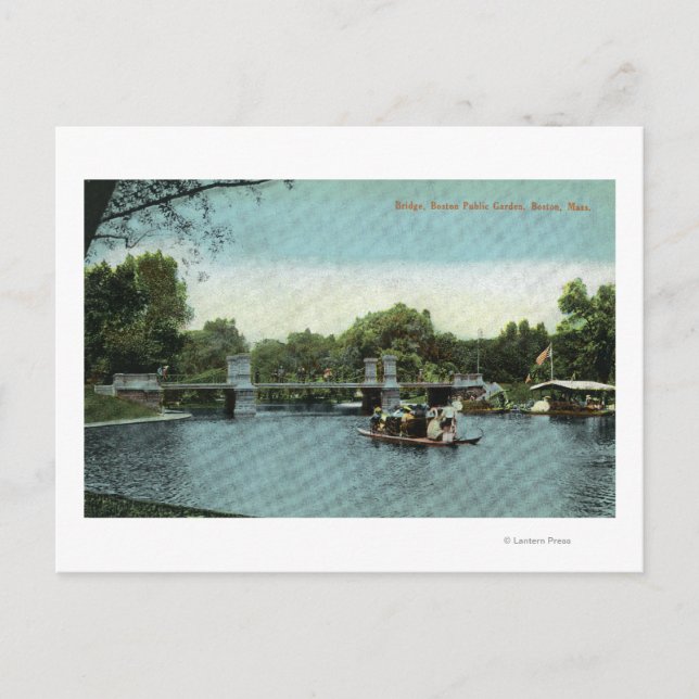 Boston Public Garden View of the Bridge Vykort (Framsida)