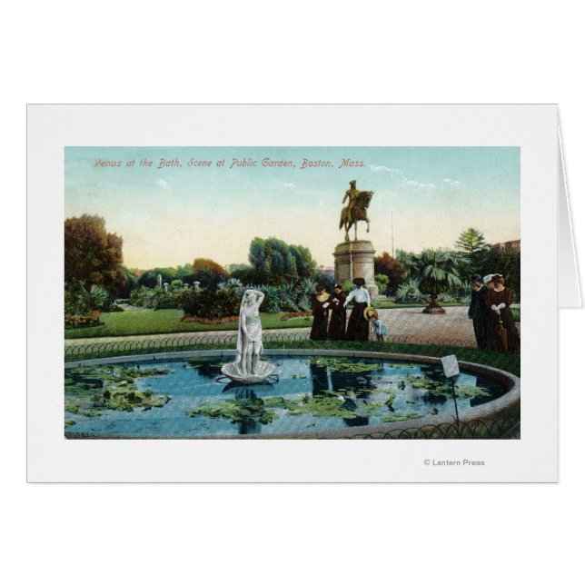Boston Public Garden View of Venus at Bath Hälsningskort (Framsidan Horizontal)