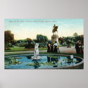 Boston Public Garden View of Venus at Bath Poster