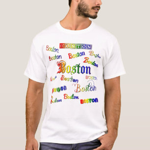 Boston Rainbow Typsnitt T Shirt
