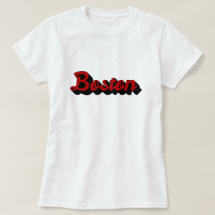 Boston Red and Black T Shirt