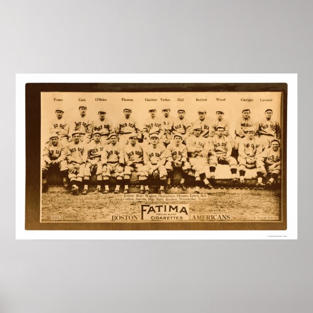 Boston Red Sox Baseball 1913 Poster (Framsidan)