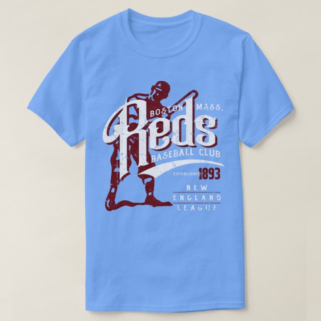 Boston Reds Baseboll T Shirt (Design framsida)