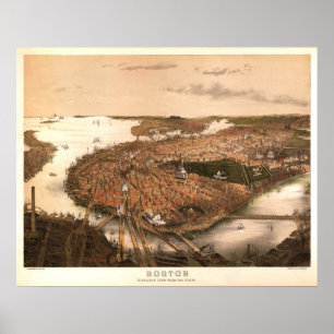 Boston reproduktionsLithograph 1877 Poster