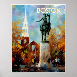 Boston Resemålningaffisch Poster