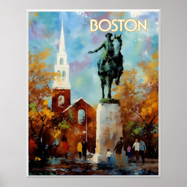 Boston Resemålningaffisch Poster (Framsidan)