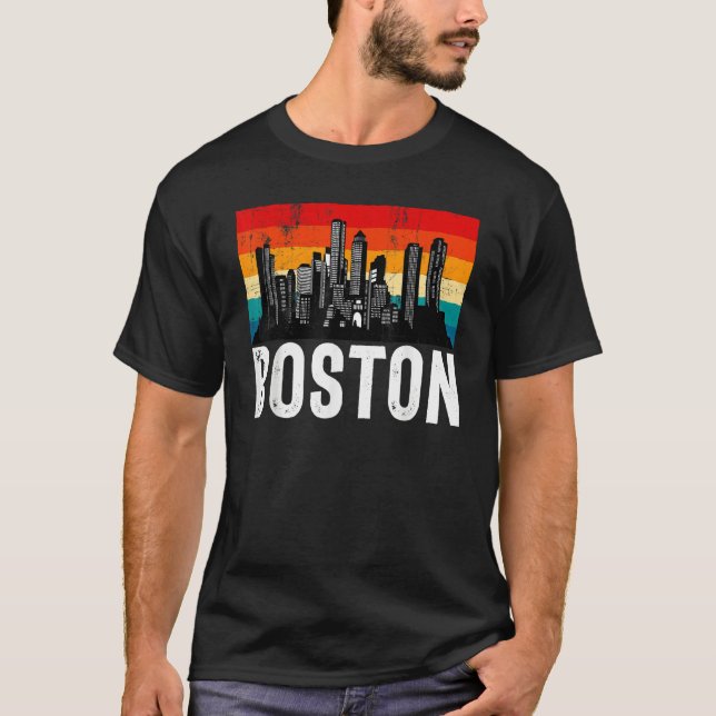 Boston  Retro Boston  Boston Massachusetts T Shirt (Framsida)