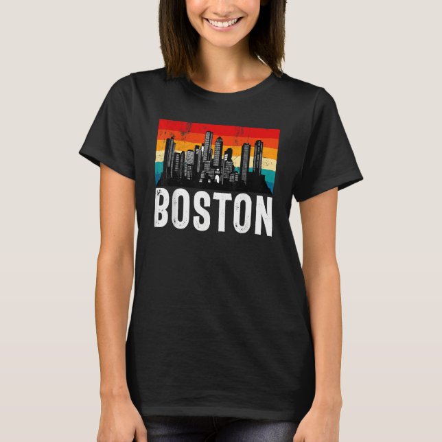 Boston  Retro Boston  Boston Massachusetts T Shirt (Framsida)