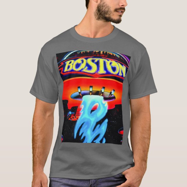 Boston Rock Band vän retro T Shirt (Framsida)