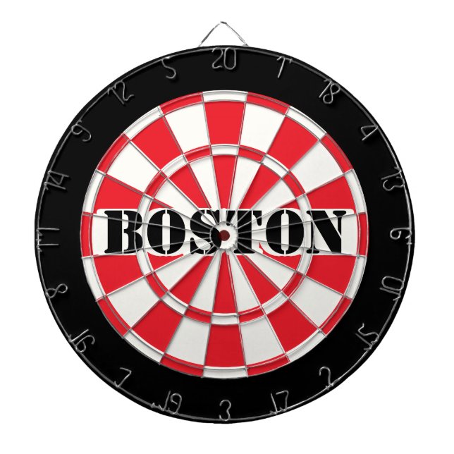 BOSTON Röd Svart Och Vit Darttavla (Framsidan)