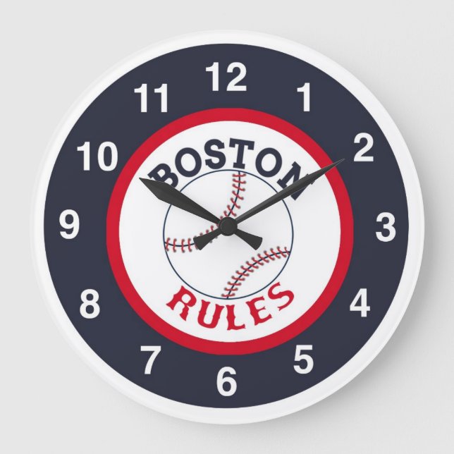 Boston Rules Baseball-klocka Stor Klocka (Framsida)