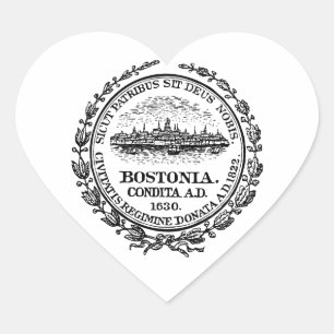 Boston Seal Hjärtformat Klistermärke