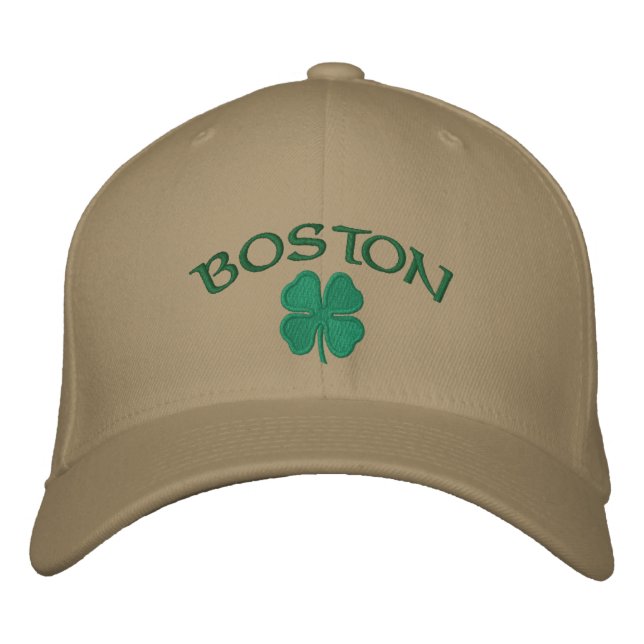 Boston Shamrock Hat Broderad Keps (Framsida)