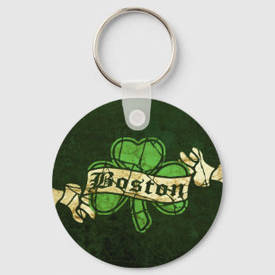 Boston Shamrock Vintage Stil Nyckelring