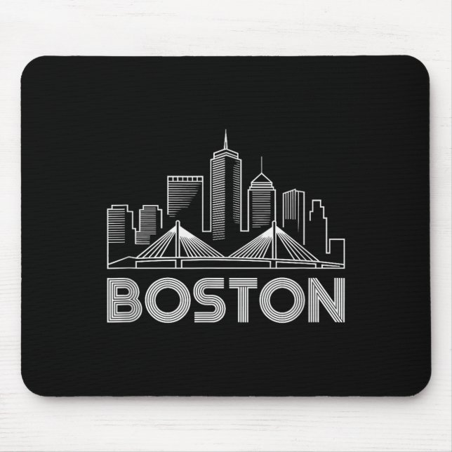 Boston Siluett Retro Vintage Stadskärlek  Musmatta (Framsidan)