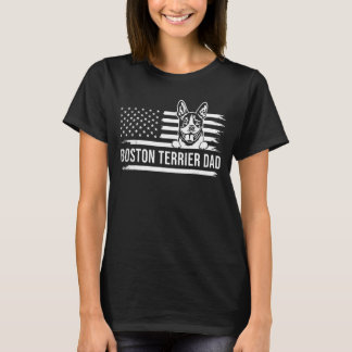 Boston skräcker hund PAPPA hundägare blandat med U T Shirt