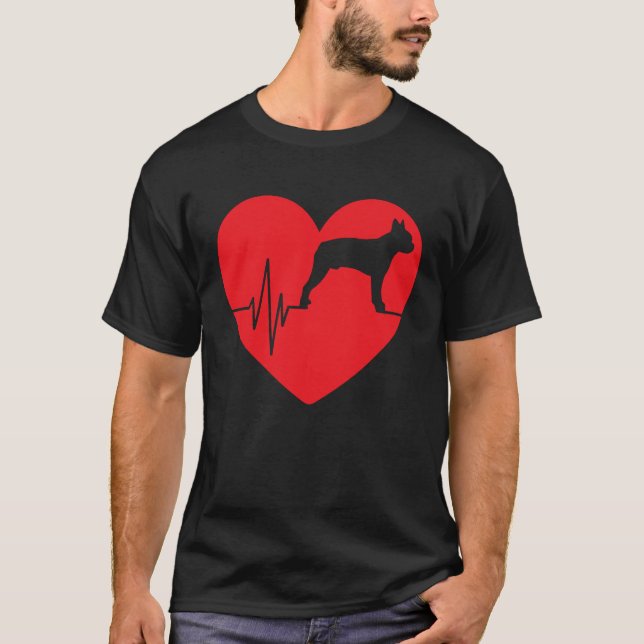 Boston skräcker hundägare Valentine Day T Shirt (Framsida)