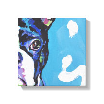 Boston skräcker Pop Hund Art på Wrapped Canvas