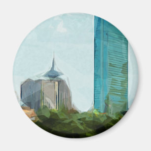 Boston Skyline Abstrakt Impressionism Magnet