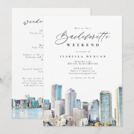 BOSTON Skyline Bachelorette Helg Itinerary Inbjudningar
