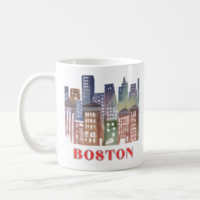 Boston Skyline Canvas Art: Historiska landmärken Kaffemugg (Vänster)