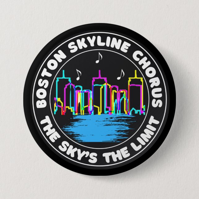 Boston Skyline Chorus Logotyp Round Button Knapp (Framsida)