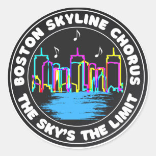 Boston Skyline Chorus Sticker Runt Klistermärke