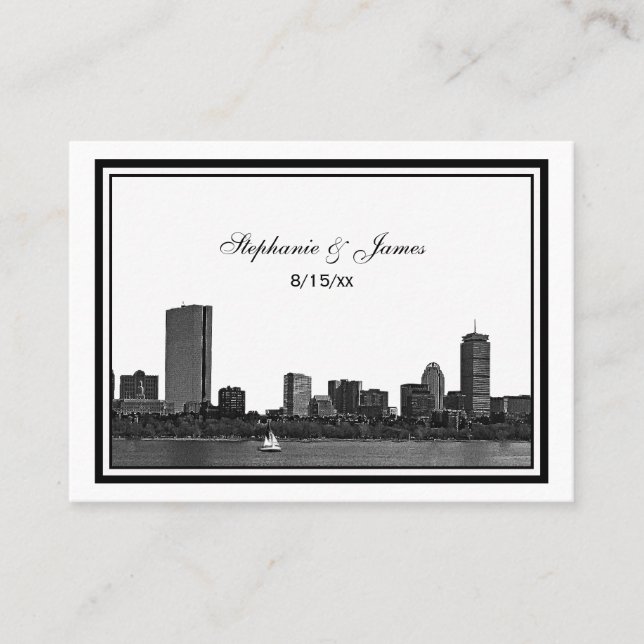 Boston Skyline Etched Framed Escort kort #2 (Framsida)