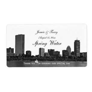 Boston Skyline Etched H #2 Vattenflaska Fraktsedel