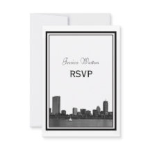 Boston Skyline Etched Inrammat RSVP