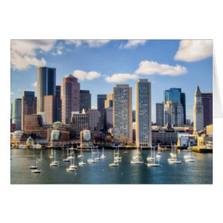 Boston skyline från vattenfront hälsningskort