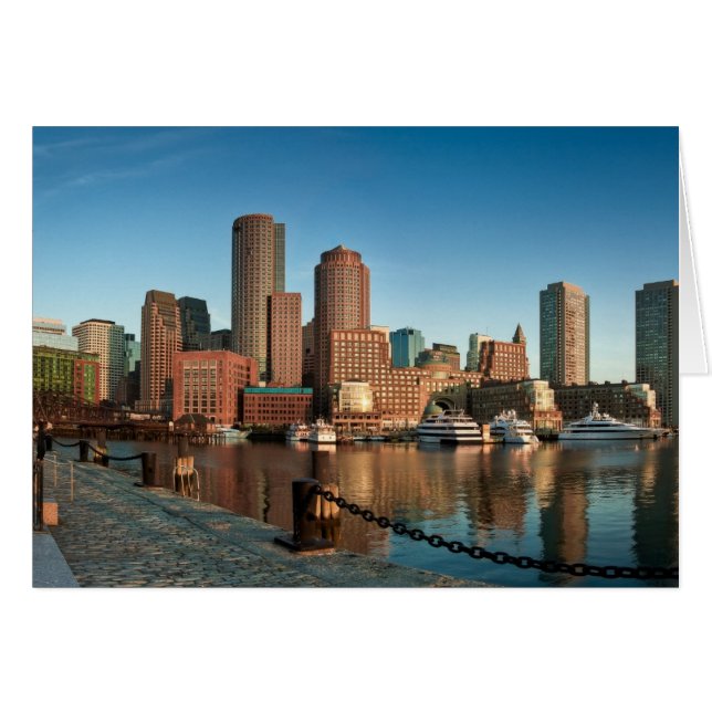 Boston Skyline Hälsningskort (Framsidan Horizontal)