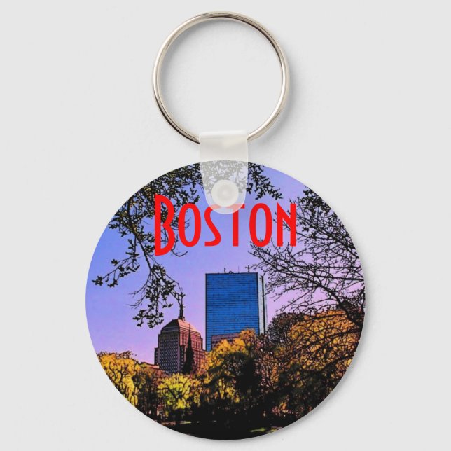Boston Skyline Keychain Nyckelring (Framsida)