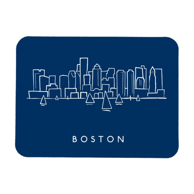 Boston Skyline Magnet (Horisontell)