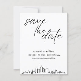 Boston Skyline MINIMALIST Spara Datum Inbjudningar
