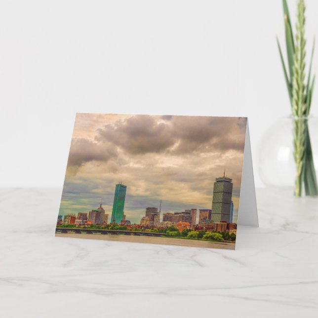 Boston Skyline Note Card Kort (Framsida)
