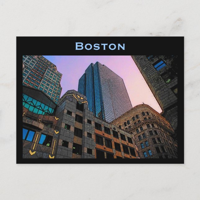 Boston Skyline Postcard Vykort (Framsida)