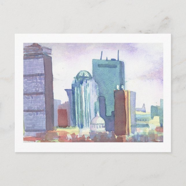 Boston Skyline Postcard Vykort (Framsida)