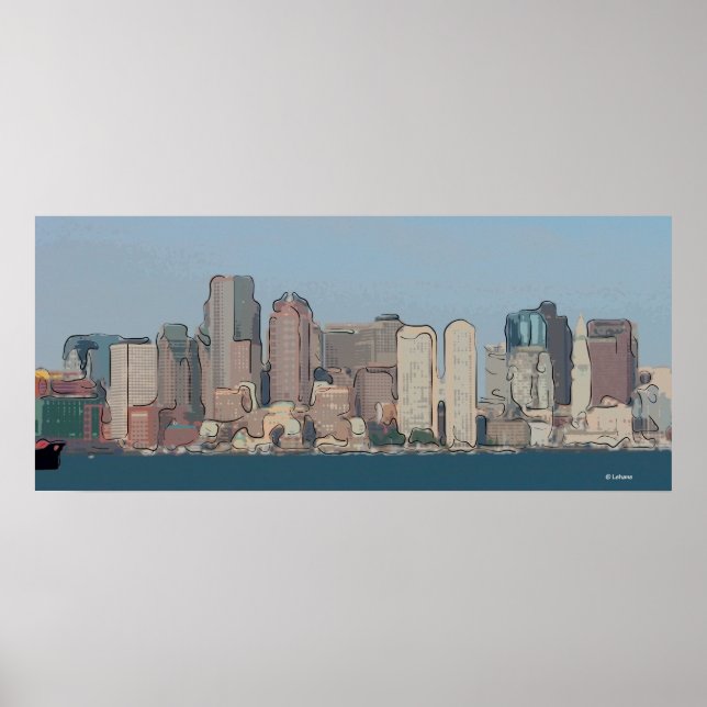 Boston Skyline Poster (Framsidan)