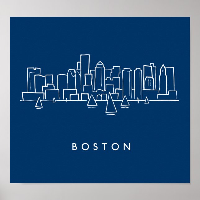 Boston Skyline Poster (Framsidan)