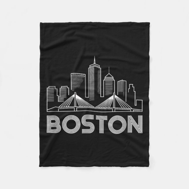 Boston Skyline Retro Vintage City Lovers  Fleecefilt (Framsidan)