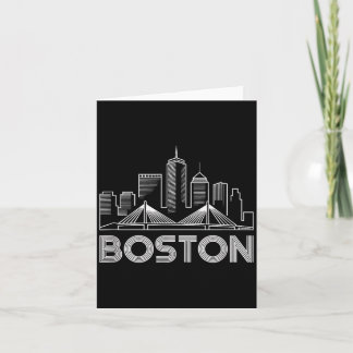Boston Skyline Retro Vintage Stad Kent älskare  Kort