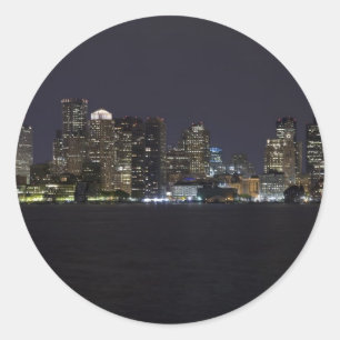 Boston Skyline Runt Klistermärke