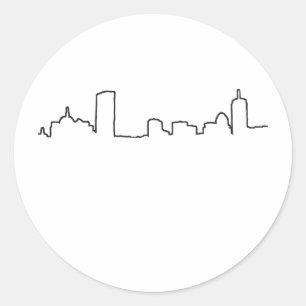 Boston - Skyline Runt Klistermärke